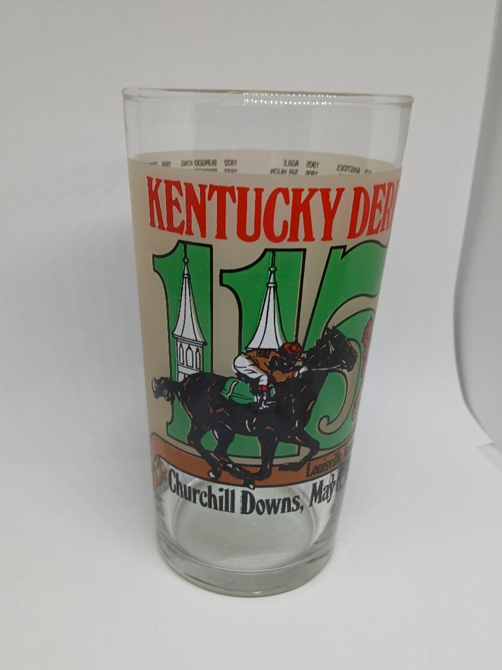 Vintage 1989 (115th) Kentucky Derby collectible mint julep glass Churchill Downs
